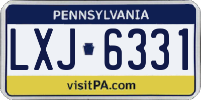 PA license plate LXJ6331
