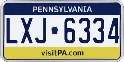 PA license plate LXJ6334