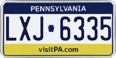 PA license plate LXJ6335
