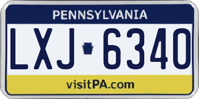 PA license plate LXJ6340