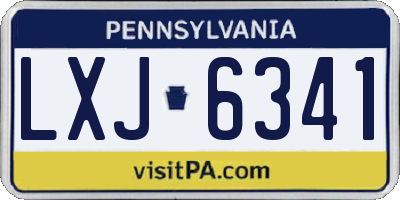 PA license plate LXJ6341