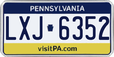 PA license plate LXJ6352