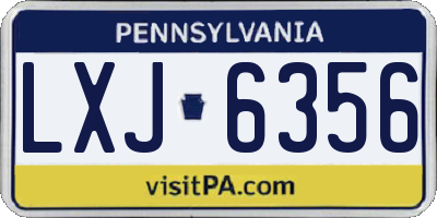 PA license plate LXJ6356
