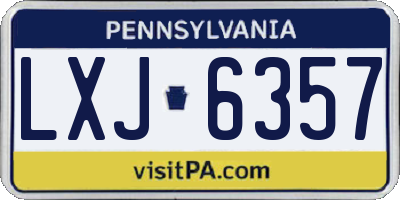 PA license plate LXJ6357