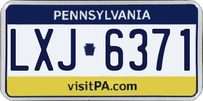 PA license plate LXJ6371