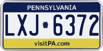 PA license plate LXJ6372