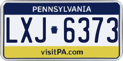 PA license plate LXJ6373