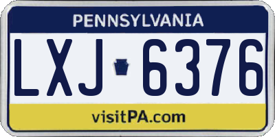 PA license plate LXJ6376