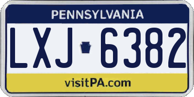 PA license plate LXJ6382