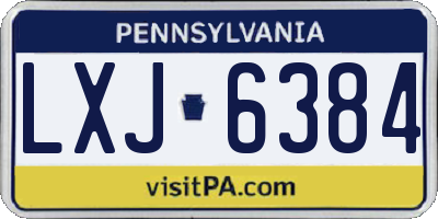 PA license plate LXJ6384