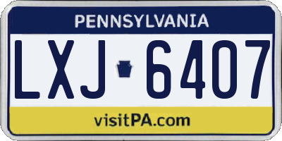 PA license plate LXJ6407