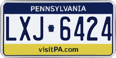 PA license plate LXJ6424