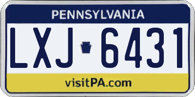 PA license plate LXJ6431