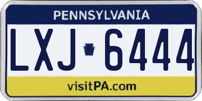PA license plate LXJ6444