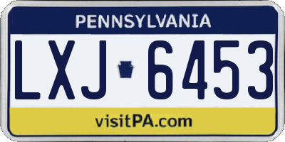 PA license plate LXJ6453