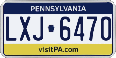 PA license plate LXJ6470