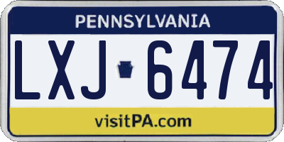PA license plate LXJ6474