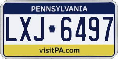 PA license plate LXJ6497