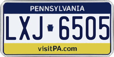 PA license plate LXJ6505