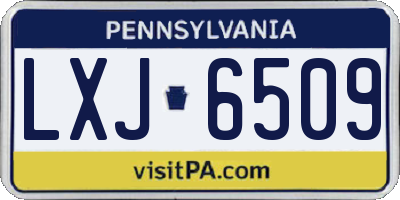 PA license plate LXJ6509