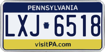 PA license plate LXJ6518