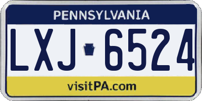 PA license plate LXJ6524