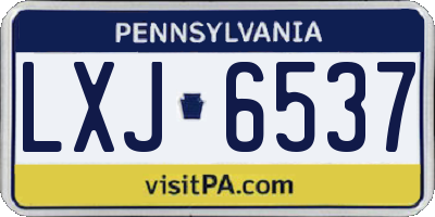 PA license plate LXJ6537