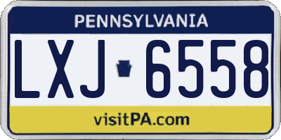 PA license plate LXJ6558