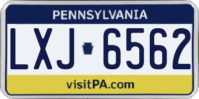 PA license plate LXJ6562