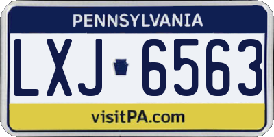 PA license plate LXJ6563
