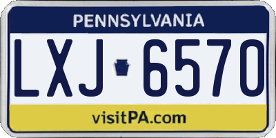 PA license plate LXJ6570