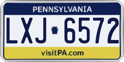 PA license plate LXJ6572