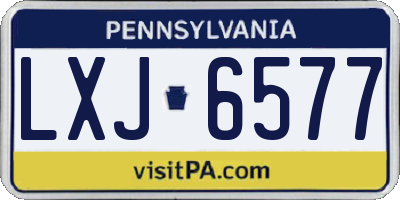 PA license plate LXJ6577