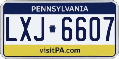 PA license plate LXJ6607