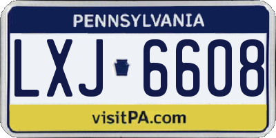 PA license plate LXJ6608