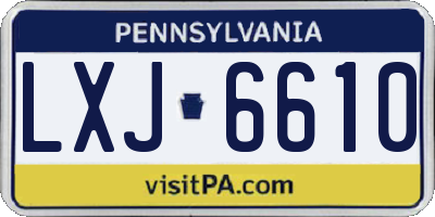 PA license plate LXJ6610