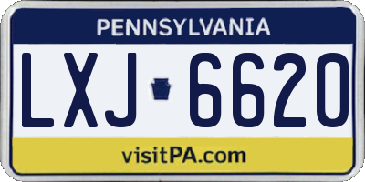 PA license plate LXJ6620