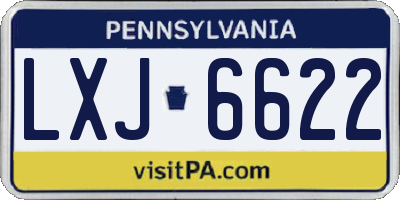 PA license plate LXJ6622
