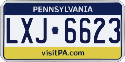 PA license plate LXJ6623