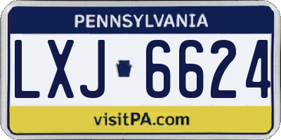 PA license plate LXJ6624