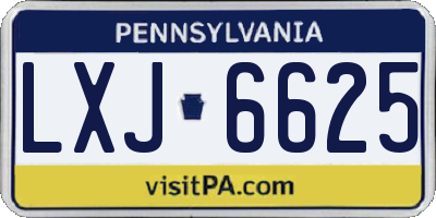 PA license plate LXJ6625