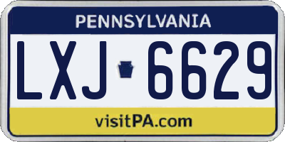PA license plate LXJ6629