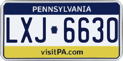 PA license plate LXJ6630