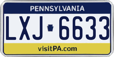 PA license plate LXJ6633