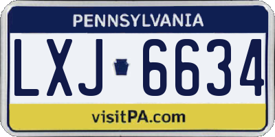 PA license plate LXJ6634