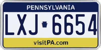 PA license plate LXJ6654