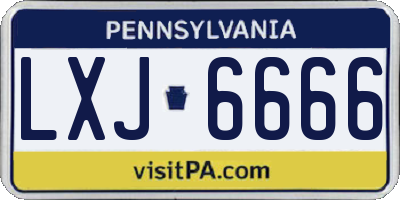 PA license plate LXJ6666