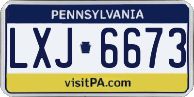 PA license plate LXJ6673