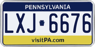 PA license plate LXJ6676