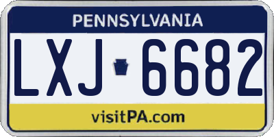 PA license plate LXJ6682